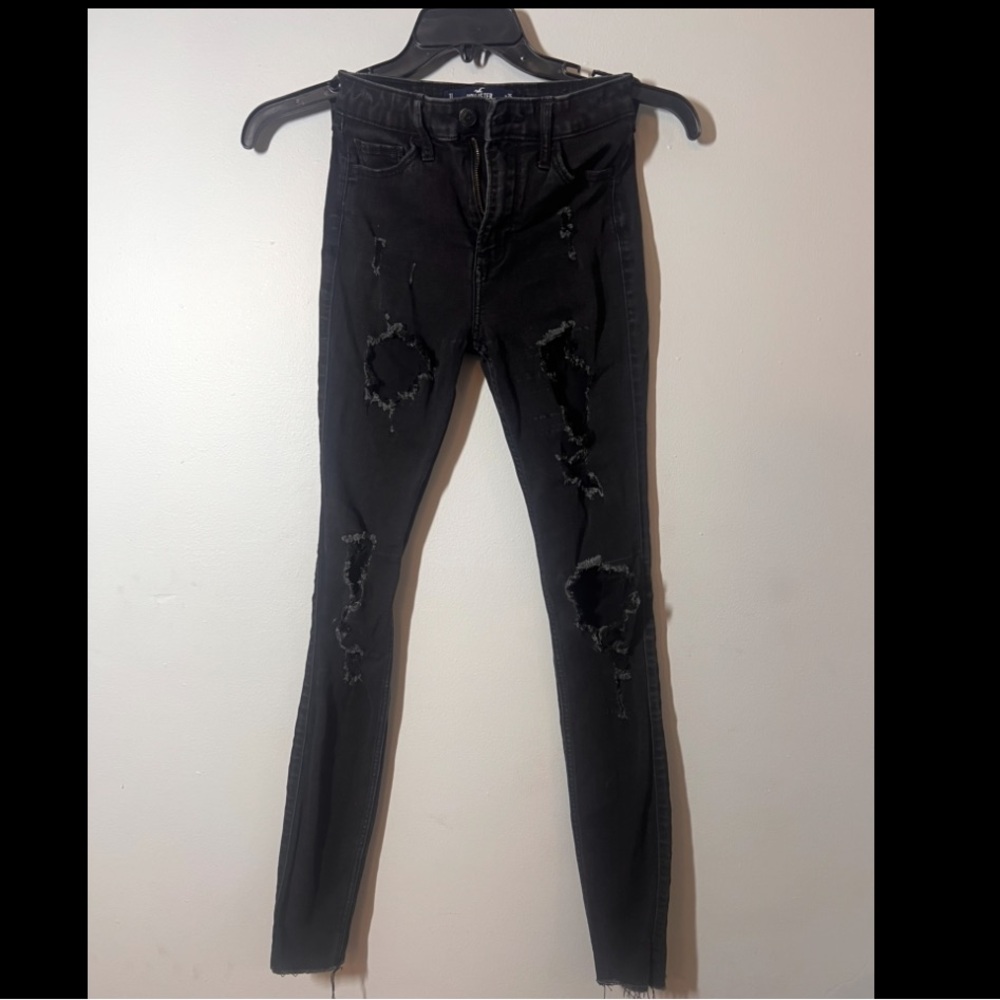Hollister Black Distressed Skinny Jeans